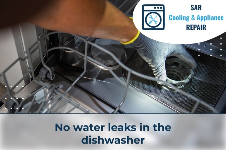 No water leaks in the dishwasher Dishwasher Repair