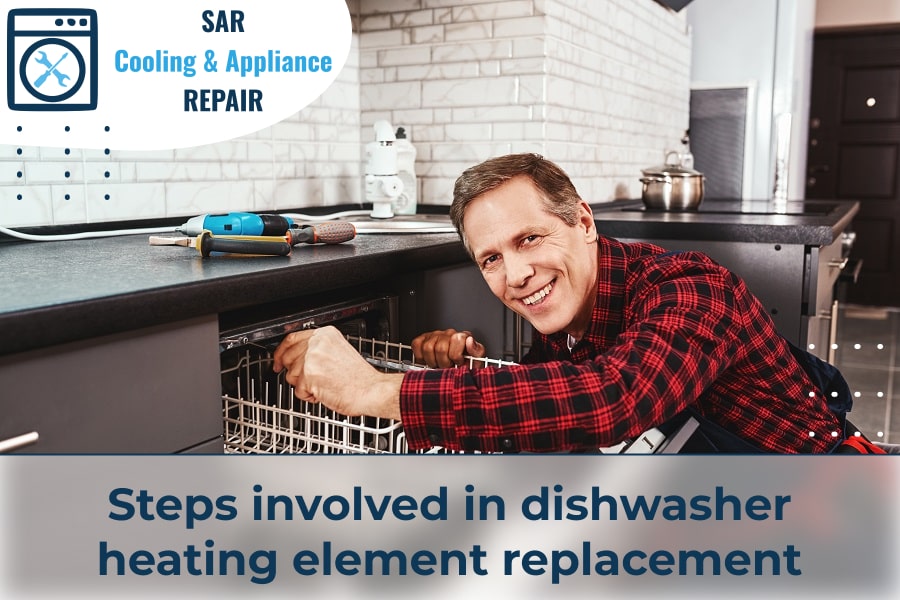 Steps involved in dishwasher heating element replacement