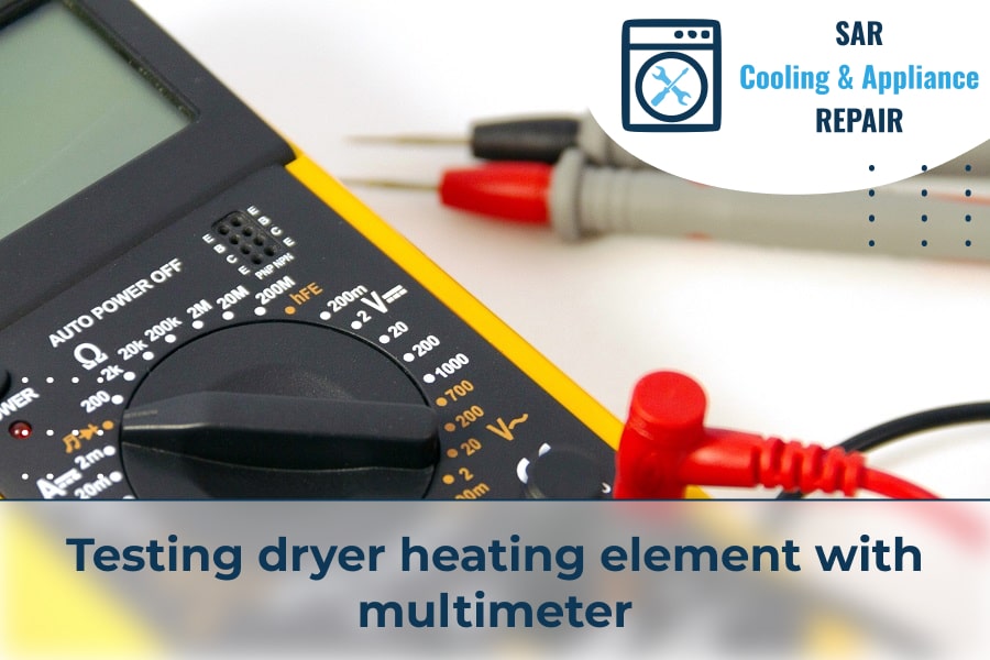 Testing dryer heating element with multimeter 